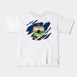 Tear Away Vermont Flag Kids T-Shirt